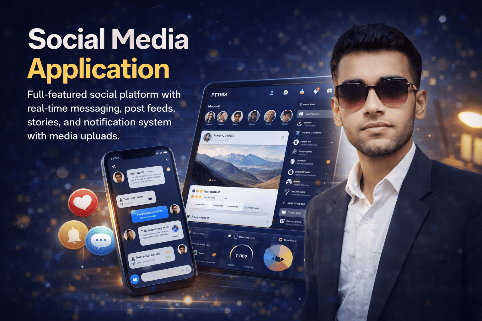 Social Media Application with Real Time Messaging and Post Feeds